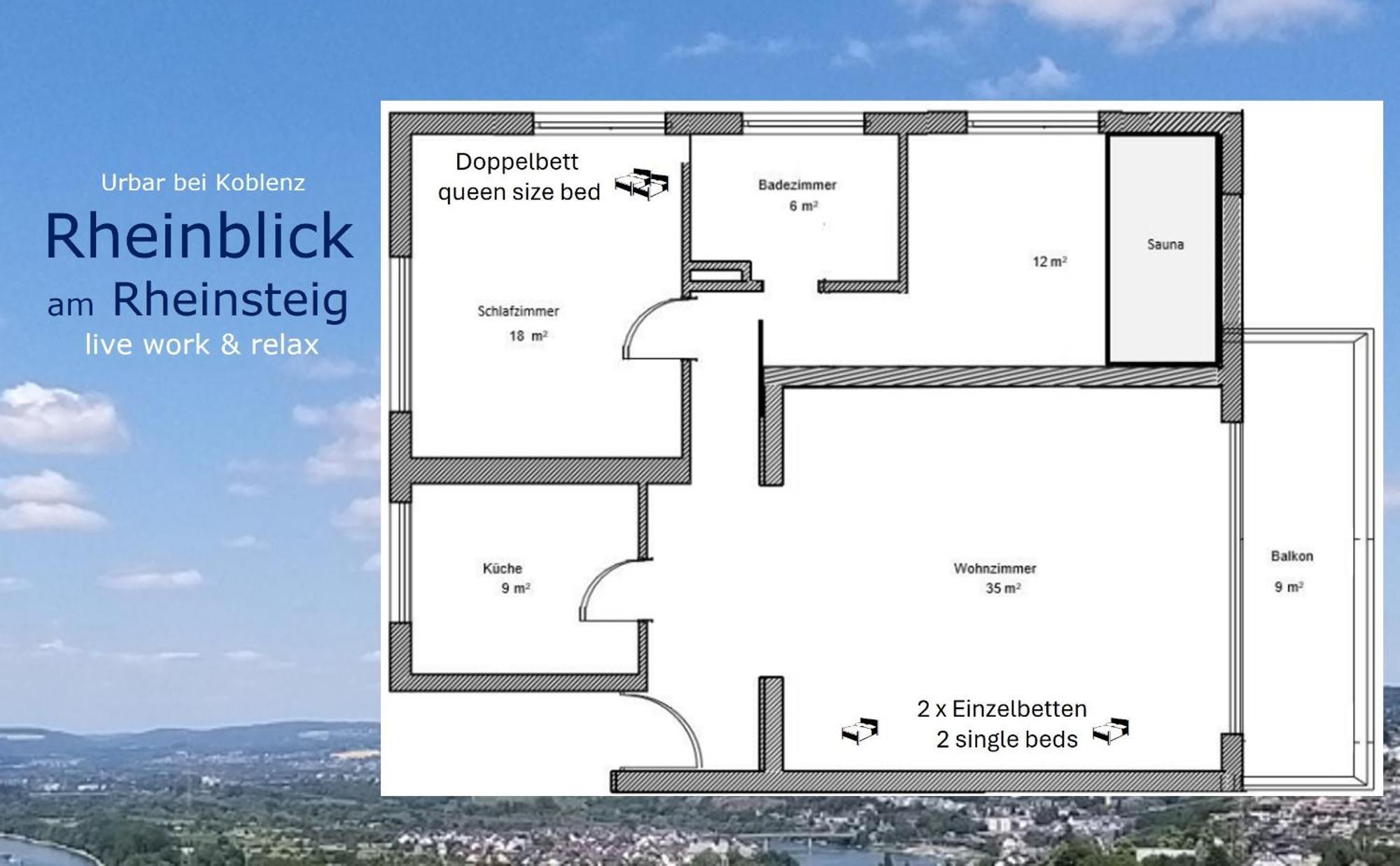 Urbar  Rheinblick Am Rheinsteig Zur Festung Ehrenbreitstein Mit Balkon Und Sauna מראה חיצוני תמונה